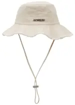 Jacquemus Le Bob Artichaut Canvas Bucket Hat, Bucket Hat, off White 58