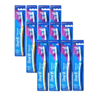 【Oral-B 歐樂B】名典型軟毛牙刷-顏色隨機 12入組