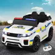 Kids Ride On Car Toddler Police Toy Cars With Twin Motors Built In Music White