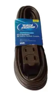 Triple Tap Extension Cord 3 Outlets 9 FT Long Safety Outlet Guards BUY 2 TO SAVE