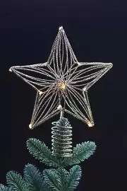 New Anthropologie Pre-Illuminated Star Tree Topper Christmas Gold Glitter