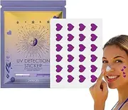 UV Sunscreen Detection Patches, 24 Pack Heart Shape Sun Protection Reminder Stickers, Waterproof Sun Blocking Patch, Portable Body Deca for Outdoor Sports, Safe for Children