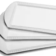 Large Serving Platter, 40.6cm/35.6cm/30.5cm Turkey Platter Set of 3, Platters for Serving Food, White Serving Trays Oven Safe