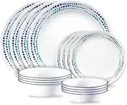 [CORELLE] Classic Ocean Blues Mugless Dinnerware Set for 4 Persons (16-Pieces)