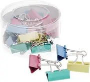 24 Pcs Assorted Colored Metal Binder Clips File Paper Clips, 32mm Width/1900