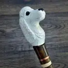 Walking Stick Cane Wooden Walking Cane Handmade Hand Carving Poodle white