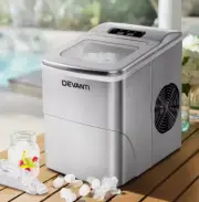 Devanti Portable Ice Maker Commercial Machine Water Dispenser Ice Cube 2L-Silver