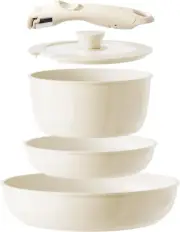 5 Nonstick Ceramic Cookware Pot Set With Lids Camping Cookware Set Backpacking