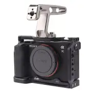 Aluminum Alloy Camera Cage+ 1/4"-20 Thread Top Handle Grip for Sony Alpha 7C A7C