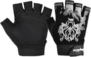 [Zitokin] Kids Fingerless Bike Gloves, Wolf Sport Gloves for Children Boys Monkey Bars Climbing Gloves Cycling Biking