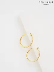 Ted Baker Gold Tone Clanci: Medium Crystal Hoop Earrings (H79886) | $111
