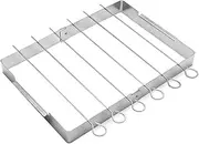 BBQ Skewer Rack Barbecue Kabob Skewer Rack Stainless Steel BBQ Metal Skewers for Shish Kebab