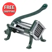 Green 1/2" Cast Iron Countertop Kitchen Manual French Fry Potato Cutter Slicer