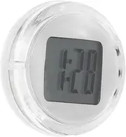 LALADEFIEE Self Adhesive Car Dashboard Clock Compact Digital Clock for Motorcycle Scooter Office Easy Installation Coin Sized Design White