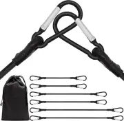 6 Piece Bungee Cords with Hooks - Heavy Duty Outdoor Bungee Cord Includes 24", 4