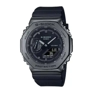 【CASIO 卡西歐】G-SHOCK 百搭酷黑時尚 金屬錶殼 八角形錶殼_44.4mm(GM-2100BB-1A)