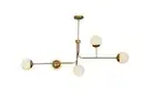 Pendant Twisted Globe Ceiling Chandelier 5 Light Modern Fixture Mid Century Lamp