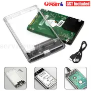 Transparent 2.5 inch USB 3.0 External Hard Drive HDD SSD Enclosure Case SATA