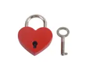 Vintage Heart Shape Mini Padlock Bag Travel Suitcase Luggage Box Case Key Loc...