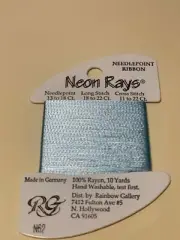 Rainbow Gallery Neon Rays #N62 Light Blue Needlepoint/Cross Stitch thread Glossy