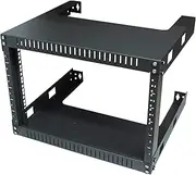 Wall Mount Rack Open Frame 19Inch Server Equipment Rack Heavy Duty Network Equipment Rack 13.7 Inch Deep - Black (06U)