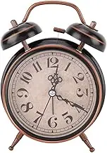 Retro Alarm Clocks, Vintage Analog Alarm Clock 4 inches Battery Operated Twin Bell Loud Alarm Clock with Night Light for Living Room Bedroom Kitchen Home Office (4 inch -Black)