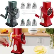 Rotary Cheese Grater with Handle Efficient Cheese Shredder Slicer with 3 .s