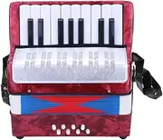 Piano Accordion, 17 Key 8 Bass Button Hand Piano Accordion Lightweight Concertina Educational Music Instrument with Manual, for Solo and Ensemble Beginners Students Kid /789