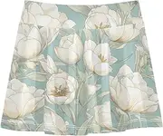 [FRODOTGV] Lush Tulips Pale Green Girls Tennis Skorts with Built-in Shorts Scort Skirt for Little Girl Pleated Skirt