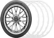 Heavy Duty Car Wheel Guard Rim Protector Trim Ring 17/18/19/20/21 Inch 4 Packs .Compatible for Tesla Model 3 Y. Compatible for Benz(4PCS White,21in)