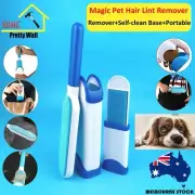 3P Pet Hair Lint Remover Wizard Clear Cloth Brush Cleaner Self Clean Travel Furs