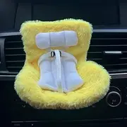 La-bubu Car Seat for Labubu with Soft Furry Cushion for 10-17cm Dolls, La-bubu Accessories, Car Air Vent Decor, Includes Seat Leg for Desktop Display (E)