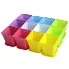 12pcs Mini/Small Artificial Succulent Flower Plants In Plastic Pot With Trays