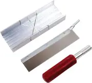Metal Mitre Box Set with Heavy Duty K5 Handle and Razor Pull Saw Blade, Small...