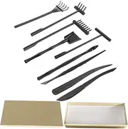 9pcs Zen Garden Tool Set Mini Rake for Sand Art Garden Spade Set Miniature Gardening Tools for Meditation and Crafting