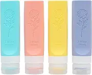 4PCS Silicone Travel Bottles Set for Toiletries Leak Proof Strap Design 89ml Toiletry Travel Containers, Leak Proof Travel Size Containers with Toiletry Bag Refillable Travel Accessories