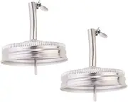 BEBEMOKO 2Pcs Stainless Steel Pour Spout Lids for Mason Jars Precision Control for Liquor Syrups and Oil Storage Easy One Handed Pouring for Kitchen Use