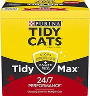 Purina Tidy Cats Clumping Cat Litter, Tidy Max 24/7 Performance Multi Cat Litter - 38 lb. Box