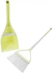 SECFOU 1 Set Broom and Dustpan Ergonomic Cleaning Playset for Indoor and Outdoor Use Safe Material for Kindergarten and Pretend Play Enhances Responsibility and Hands Skills