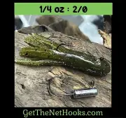 5 Pack 1/4 Ounce Weedless Tube Hook With 2/0 Mustad 32746 Hook For Shorty Tubes