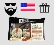 Duke Cannon Big Bourbon Beard Kit Soap Beard Balm Beard Oil with Bag Benefit Vet