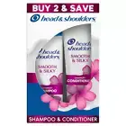 Head and Shoulders Dandruff Shampoo and Conditioner Dual Pack, Smooth & Silky, 1