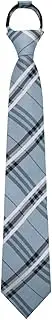 [LJBFNN] Boys Striped Zip Tie Pre-Tied Adjustable Tie for School Uniforms, Weddings and Graduations (White, Black, Sky Blue, Sky Blue)