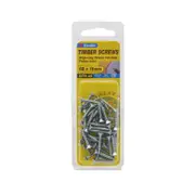 Zenith 6G x 20mm Zinc Plated Hinge-Long Threads Countersunk Head Timber Screws - 45 Pack