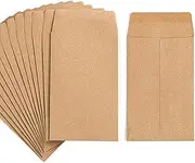 Homtable 1000 Pack Kraft Small Coin Envelopes Self-Adhesive Seed Mini Parts Items Stamps Storage Packets for Garden, Office or Wedding Gift(2.25''x3.5''), Light Brown,(HT5)