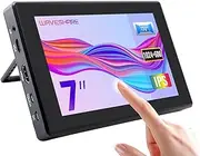 [Latest Version] Waveshare Display 7inch Capacitive Touch Screen LCD Monitor for RPi 400 4 3 Model B Supports All Versions of Raspberry Pi Windows with HDMI/VGA Port with Case