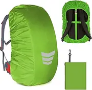 Rain Cover for Backpacks School Bags (15-25 L), Rain Cover for Backpacks with Reflective Strips, Non-Slip Cross Buckle, Perfect for Camping, Hiking and Outdoor Activities (Neon Green)