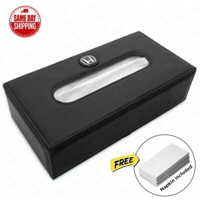 For Honda Leather Car Home Tissue Box Cover Napkin Paper Holder Towel Dispenser (for: Honda)