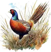 Fabric Panel 8"x8" Pheasant 100% Cotton Quilting Sewing Block R2031
