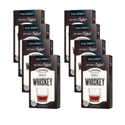 8 x Still Spirits Top Shelf Select Single Whiskey Classic Essence Makes 2.25L